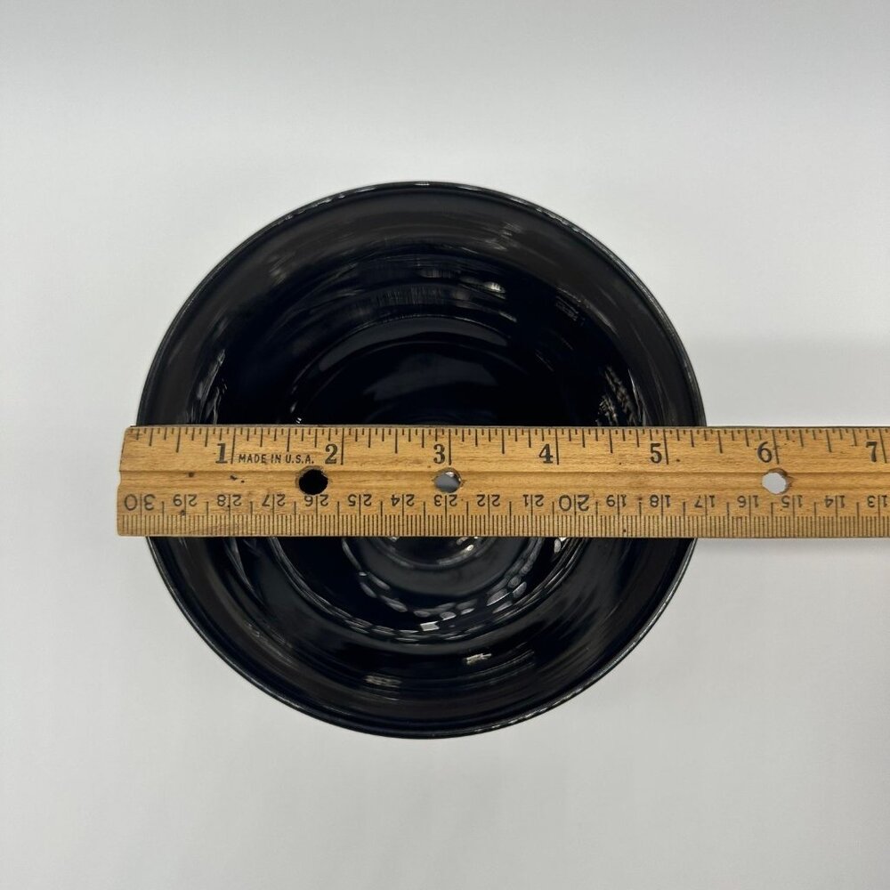 Art Glass Bowl Hand Blown Brehat France Signed Smoke Gray Silver Artsian Made - Picture 9 of 10